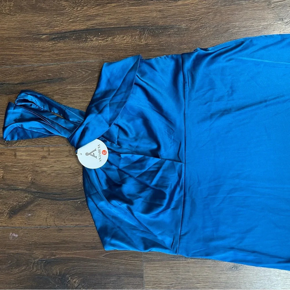 🆕 ANRABESS Satin One shoulder Cocktail Evening Party Maxi Dresses SZ XL - Picture 8 of 10